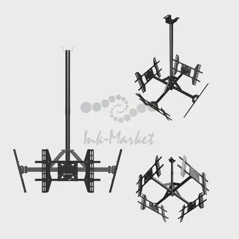 Потолочный кронштейн ONKRONCPRO2L-4 чёрный