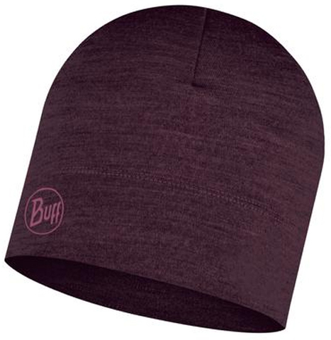 Тонкая шерстяная шапка Midweight Merino Wool Hat Solid Deep Purple