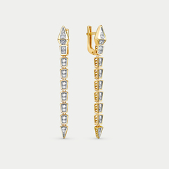 Серьги женские длинные с фианитами