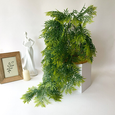 Аспарагус свисающий, пышный, ампельное растение, зеленый, реалистичный, 83 см, 1 шт.