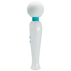 Белый wand-вибратор с дисплеем Skyler - 22,4 см. - 