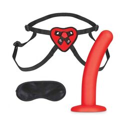 Красный поясной фаллоимитатор Red Heart Strap on Harness & 5in Dildo Set - 12,25 см. - 