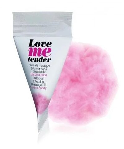 Съедобное согревающее массажное масло Love Me Tender Cotton Candy с ароматом сладкой ваты - 10 мл. - Love to Love 6040775