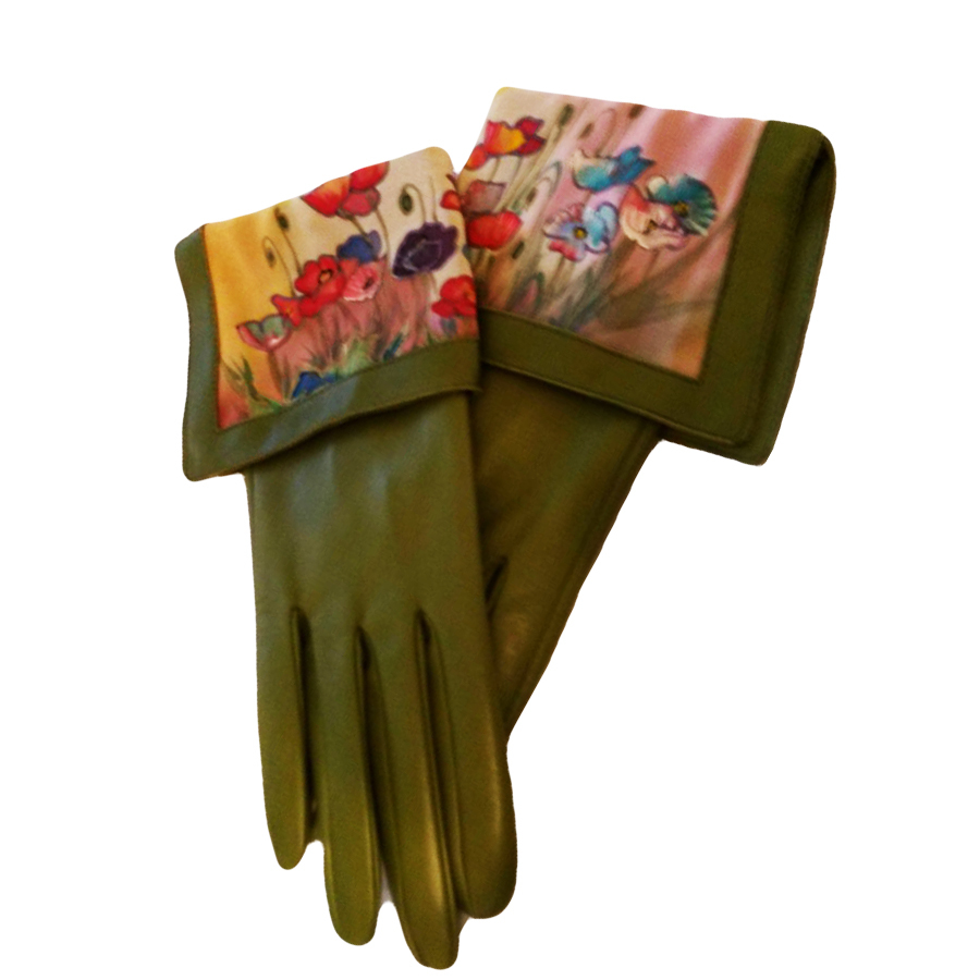 Кожаные перчатки Маки весенние