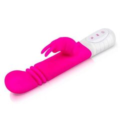 Розовый массажер для G-точки Slim Shaft thrusting G-spot Rabbit - 23 см. - 