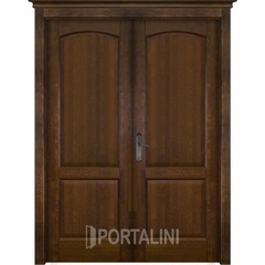 Купить Межкомнатная двустворчатая дверь массив ольхи Фоборг античный орех глухая