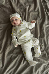 Комплект одежды из 3 предметов распашонка-ползунки-чепчик (лимончик на молочном)