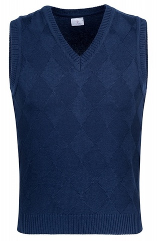 Темно-синяя жилетка в ромбик STENSER
