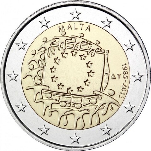 2 евро 2015 Мальта - 30 лет флагу Евро Союза
