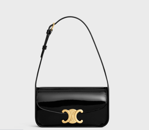 Сумка CELINE TERENCE из лакированной телячьей кожи черный