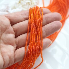 Бусины стеклянные оранжевые круглые 2 мм, К206