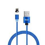 Кабель USB - Lightning 2A магнитный ISA MC-02 1,2м (120 см) (Синий)