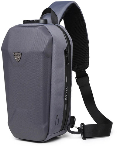 Картинка рюкзак однолямочный Ozuko 9321 grey - 13