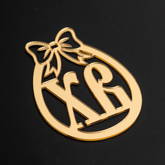 Надпись акриловая "ХВ яйцо" золотой 5,5*8 см