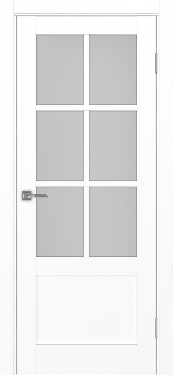 Дверь межкомнатная Оптима Порте Турин 541ПФ.2221, цвет белый снежный, экошпон, стекло мателюкс
