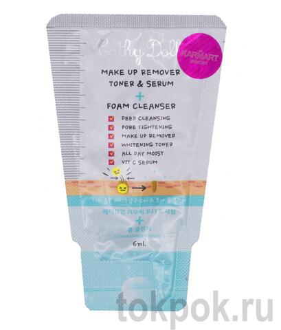 Пенка сыворотка для умывания Cathy Doll Makeup Remover Toner & Serum Foam Cleanser, 6 мл