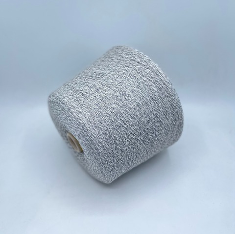 Бобинная пряжа (пр.Италия),art-Baby wool 2/13 650м/100гр,100%Ягненок , цвет- Серо-белое мулине , арт.27982
