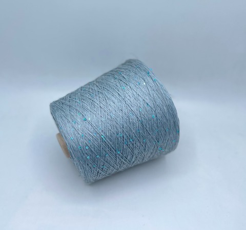 Filati Naturali (пр.Италия),art-Lino, 440/100гр, 100%Лен+пайетки, цвет-Серо-голубой, арт-28109