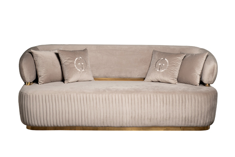 Диван трехместный 86x88x225см Garda Decor Glarus велюровый серый