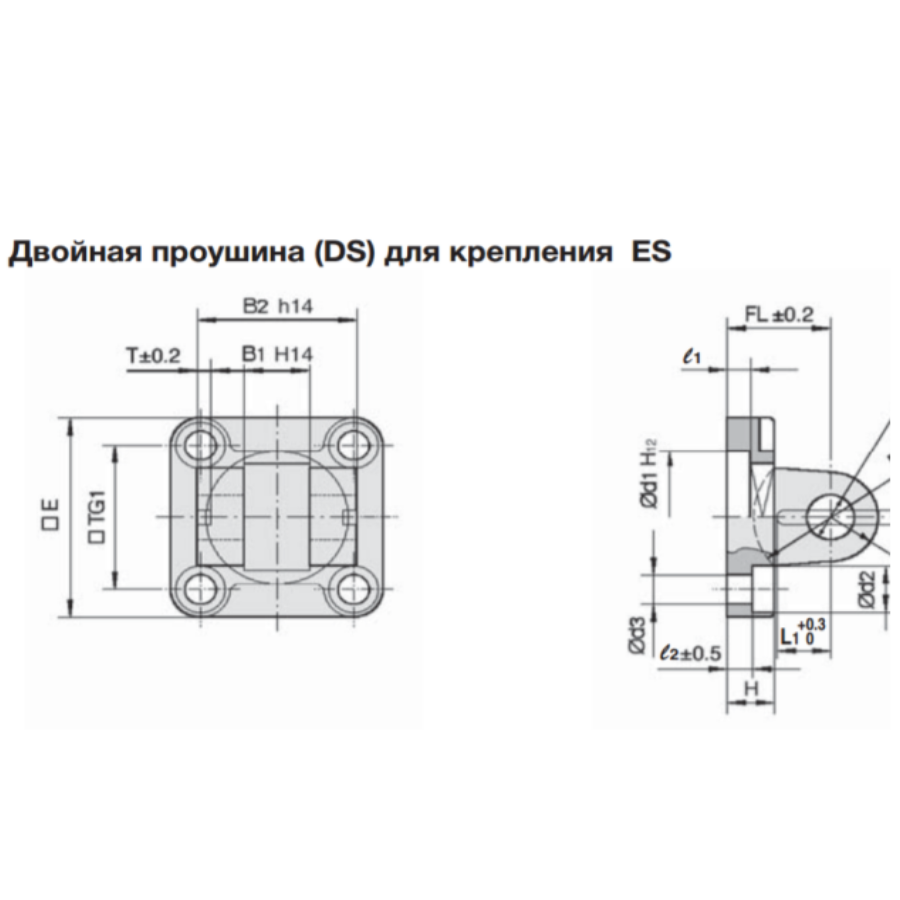 DS5040  Двойная задняя опора (для крепл. ES), сталь