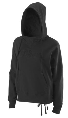 Женская теннисная толстовка Wilson Night Script Eco Cotton PO Hoody W - black/black