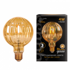 Лампа Gauss LED Filament G100 4W E27 380 lm 2400K Golden 147802004