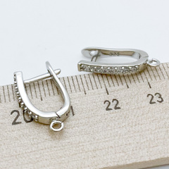 Ювелирные швензы с родиевым покрытием, размер 18*2,5 мм, цена за пару