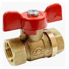 Кран шаровой латунь 11Б27фт1М Ду 15 Ру40 ВР полнопроходной бабочка VALFEX VF.217.LB1.012