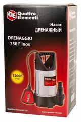 Дренажный насос QUATTRO ELEMENTI Drenaggio  750 F Inox (750 Вт, 12000 л/ч, для грязной, 7.5 м, 5,0 кг, нерж.сталь корпуса) (Арт. 770-728)