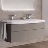 Шкафчик для раковины Geberit Xeno² шириной от 120 см, с четырьмя выдвижными ящиками: B=117.4см, H=53см, T=46.2см, Серый / Матовое покрытие