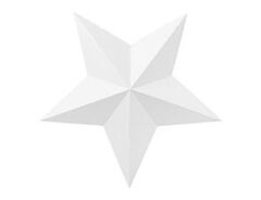 Бумажные звезды подвесные, Набор, Белый, 37-12 см, 6 шт.