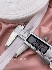 Эластичная косая бейка белая 22 мм