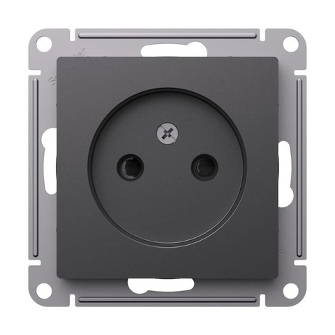 Розетка без заземления со шторками, 16А. Цвет Базальт. Schneider Electric AtlasDesign. ATN001449