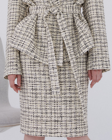 Юбка из букле молочный/черный