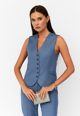 Жилет MYLENE из шерсти с шелком серо-голубого цвета