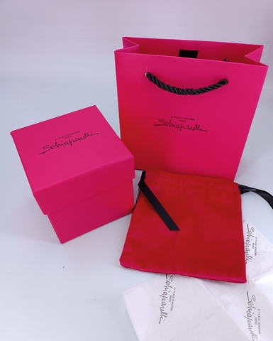 Комплект подарочной упаковки SCHIAPARELLI квадратная для жесткого браслета (пакет+коробка+мешочек)