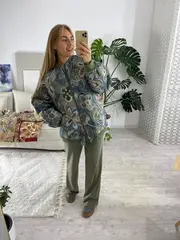 Куртка-бомбер (цвет сине-зеленый)