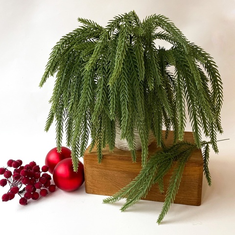Набор травяных свисающих лапок елочки, мягкие, ампельное растение, искусственная зелень, рождественский декор 32 см, набор 15 шт.