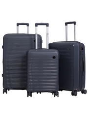 Чемодан полипропилен Серый ЛЮКС (S) 55х20х37 см/2,4 кг2