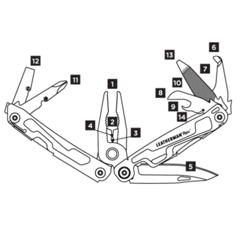 Мультитул Leatherman Rev, 13 функций, нейлоновый чехол (подарочная упаковка) (832137)