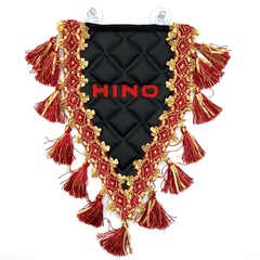 Вымпел треугольный Hino (экокожа, черный с красной вышивкой)