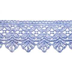 Кружево плетеное, ш. 5,9 см, голубой