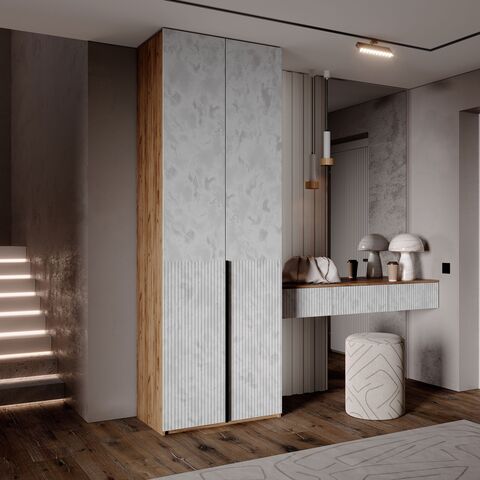 Шкаф Марвэл 2-х ств. (800) с доп.ящиками (Мальта, Дуб Крафт)