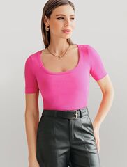 Футболка из трикотажа в широкий рубчик  D49.066 (118824)