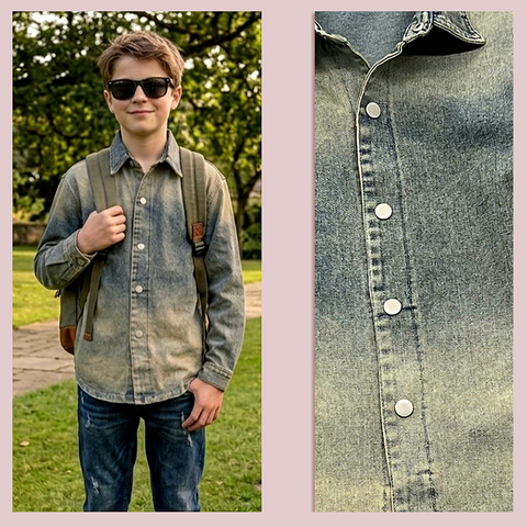 Рубашка джинсовая м (10-15) 260310-W1121