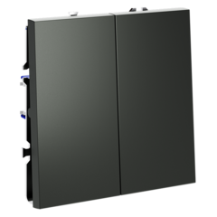 Выключатель встраиваемый VOLTUM S70 двухклавишный 10А, (титан)