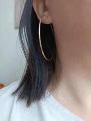 20771-60- Серьги-конго из золота 585 пробы, диаметр Ø60 мм гладкие