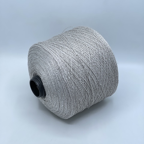 Бобинная пряжа, Linette Pailletes, 450м, 80% Лен, 20% Полиэстер(пайетка), Светло-серый+пайетка. 39427