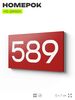 Номер на дверь 589, табличка на дверь для офиса, квартиры, кабинета, аудитории, склада, красная 120х70 мм, Айдентика Технолоджи
