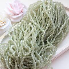 Хрусталь гранёный (стекло) рондель, оливковый 4*3 мм, 1 нить, С200